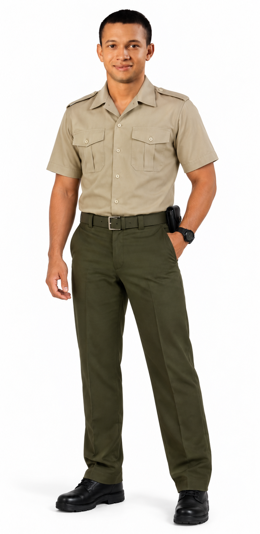 Modelo con uniforme Uniflomar